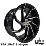 MW 764 15X7.0 8*100/114.3 BLACK MACHINED FACE