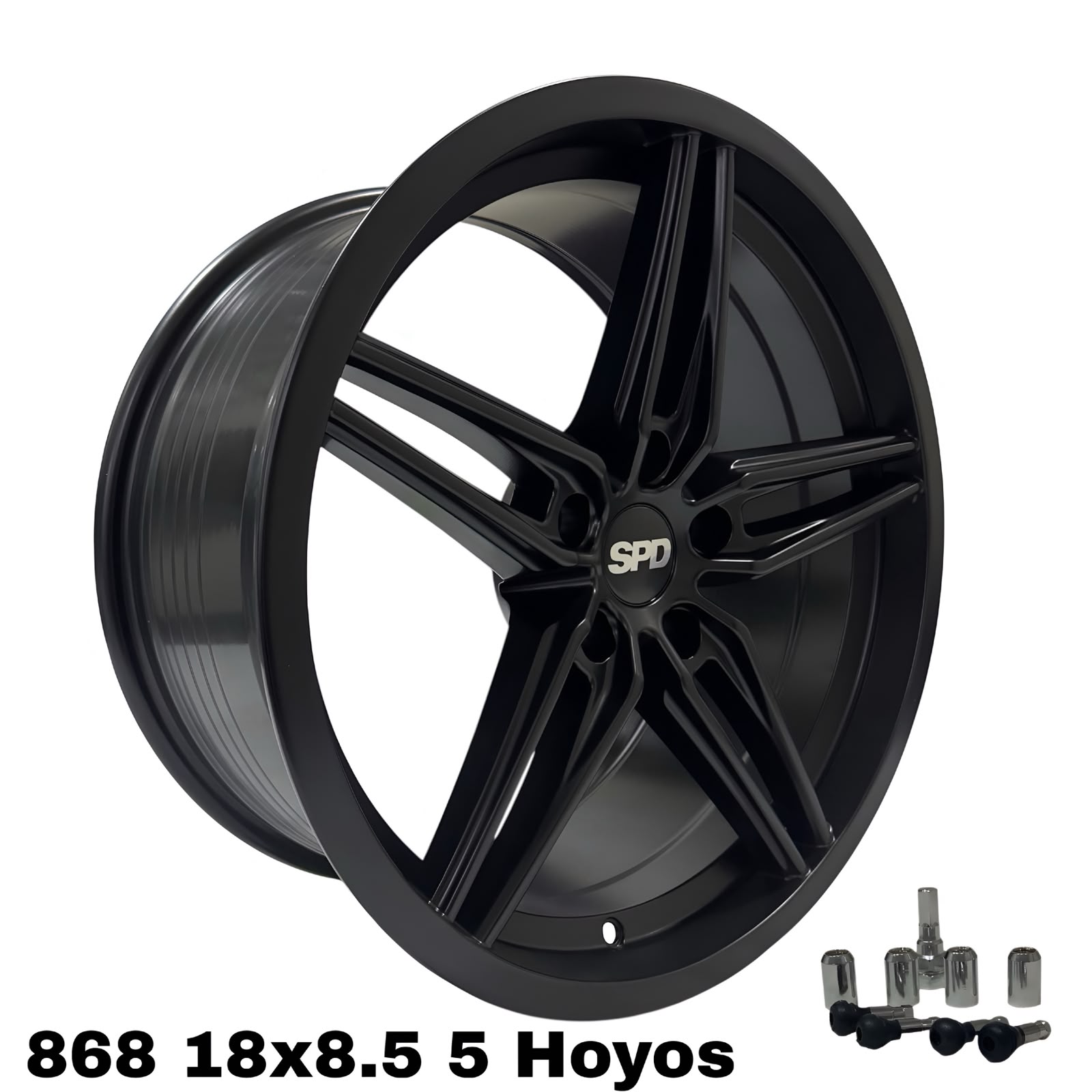 WhatsApp Image 2026-10-21 at 11.41.50 AM MW 868 18X8.5 5*114.3 SATIN BLACK - Imagen 1